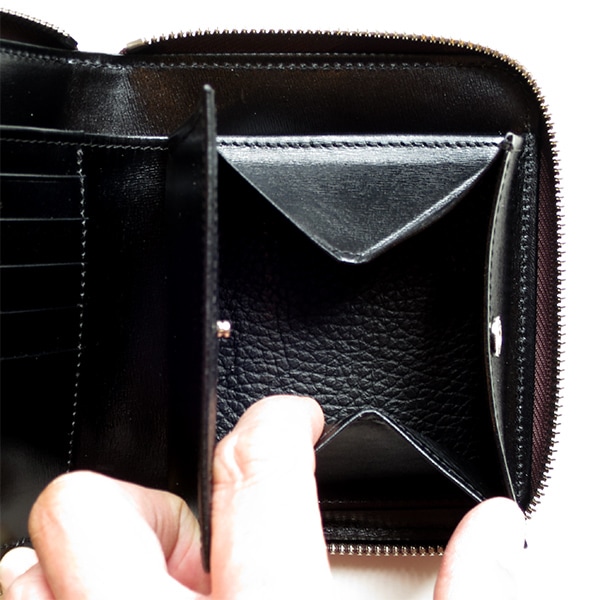 ITUAIS Baker's Russian Calf Round Zip Short Wallet イトゥアイス