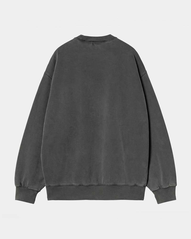 CARHARTT ヒスタ クルネック スウェットシャツ I029522 87GD VISTA SWEAT (Graphite - garment dyed) I029522-24F 87GD