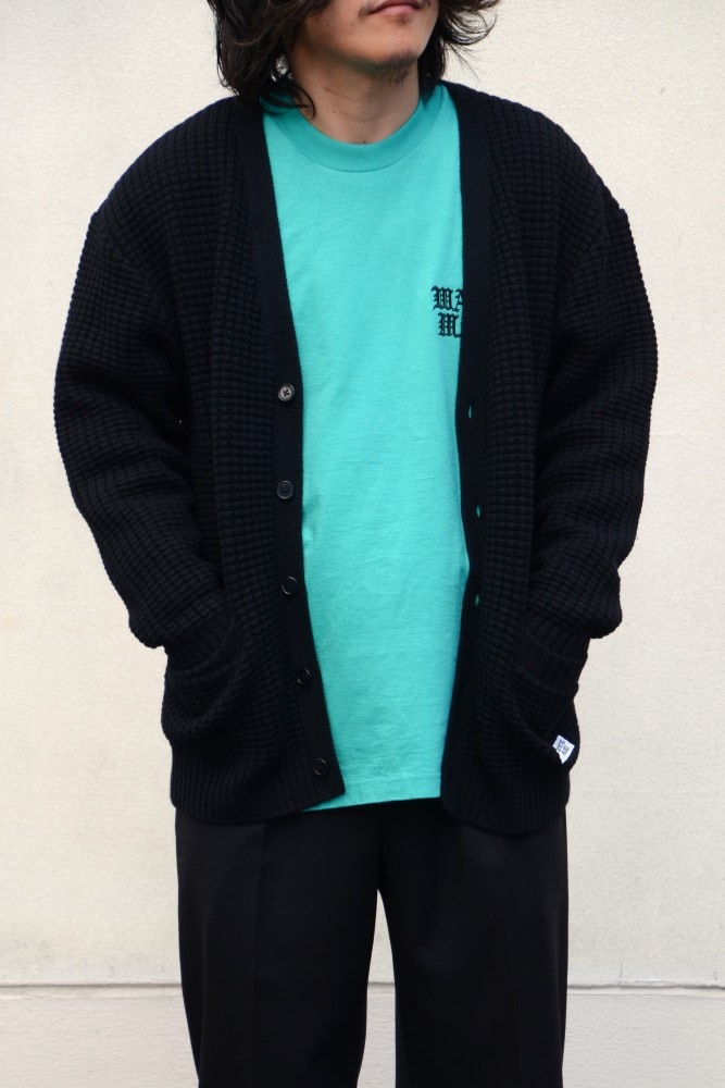 WACKO MARIA/ワコマリア】WAFFLE KNIT CARDIGAN (BLACK) 25FW-WMK-KN17