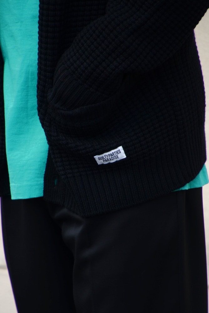 WACKO MARIA/ワコマリア】WAFFLE KNIT CARDIGAN (BLACK) 25FW-WMK-KN17