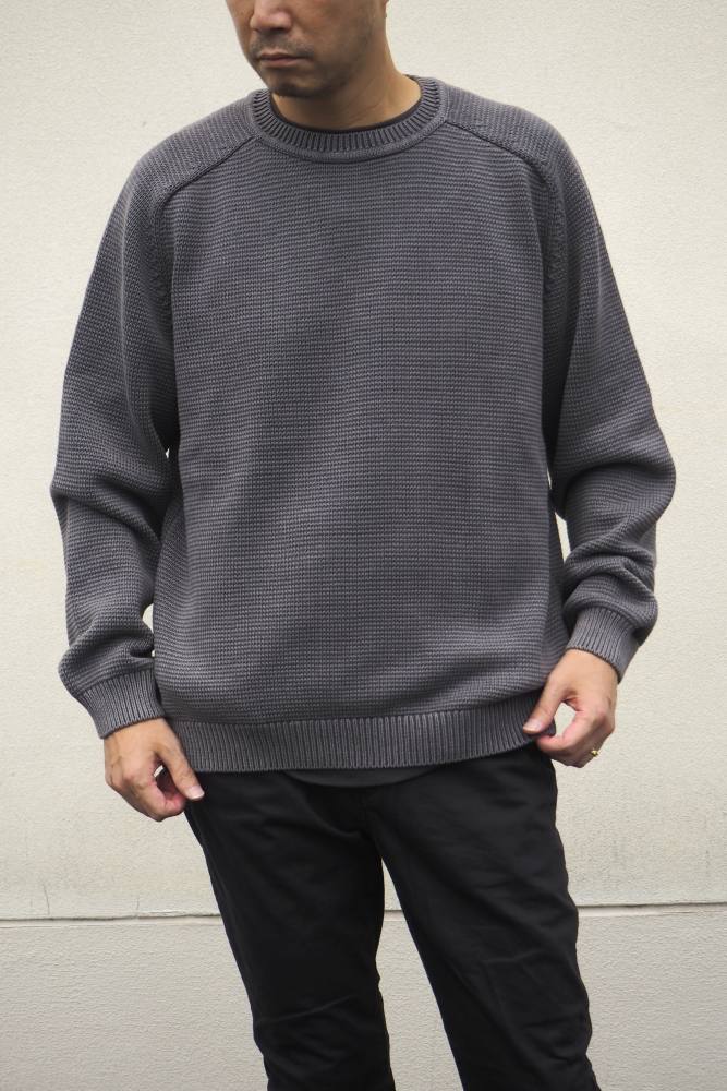 WORKER PULLOVER SWEATER COTTON YARN (GRAY) NN-K4703｜nonnative