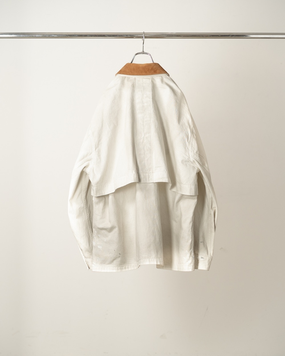 26FW】AGING DENIM HALF JACKET (G.WHITE) ANC-JK99-B ANCELLM