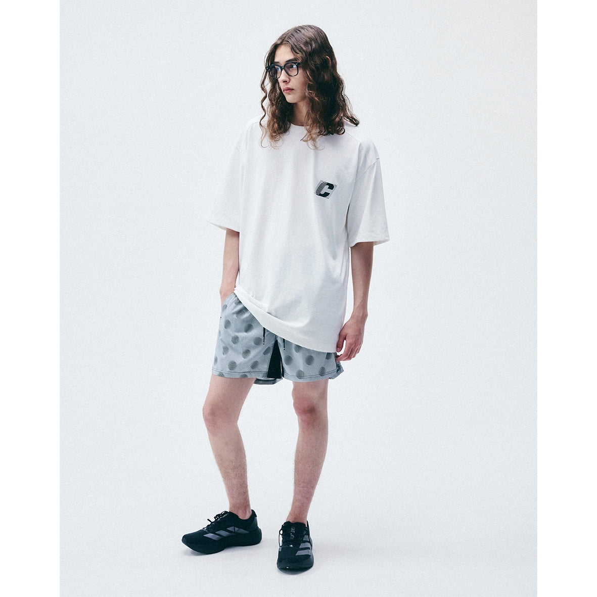 charbon / BACK LOGO DRY BIG T-SHIRT WHITE
