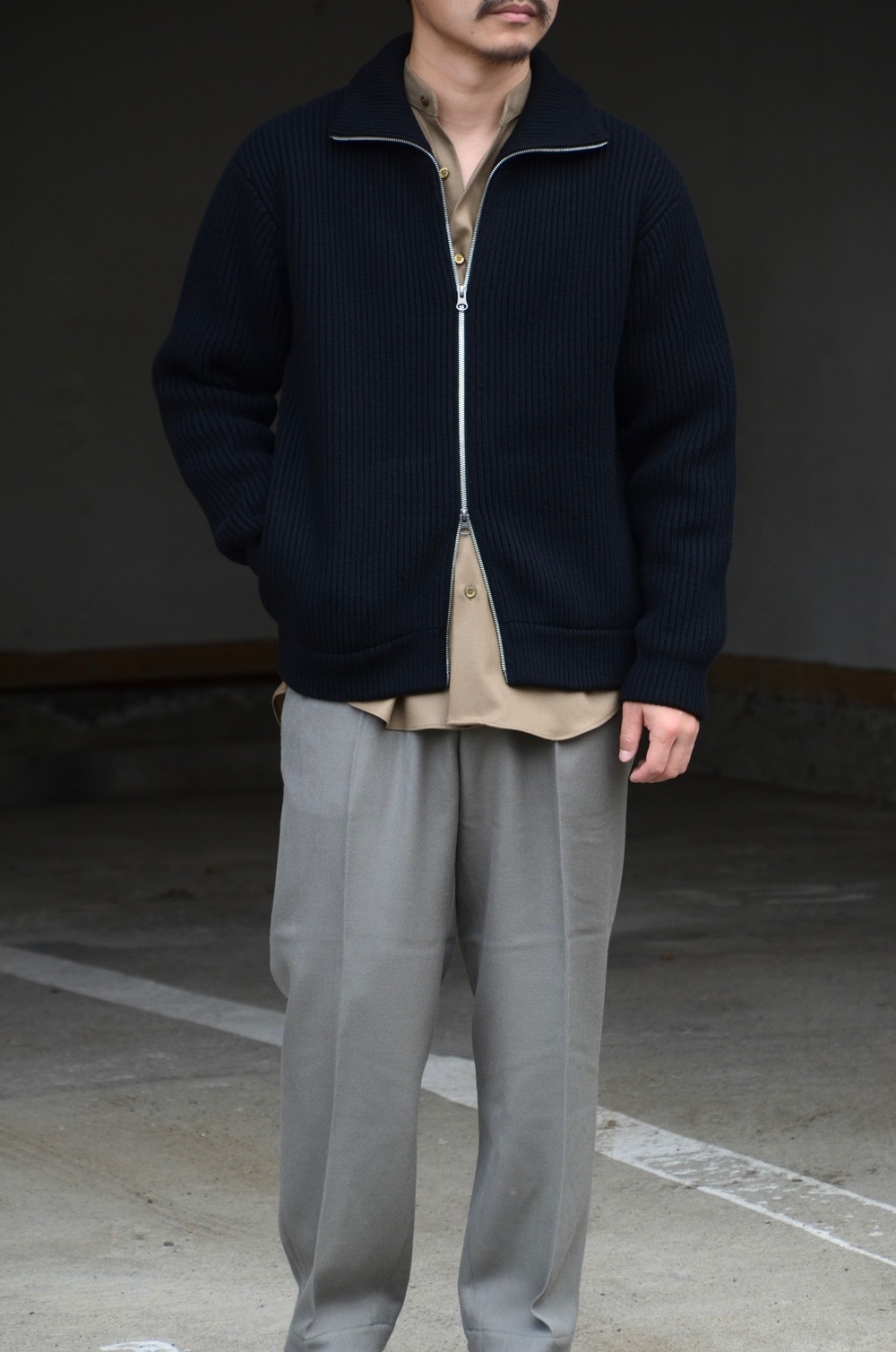 2025AW】WEWILL Drivers Knit Jacket (Black) Z-017-7002の通販