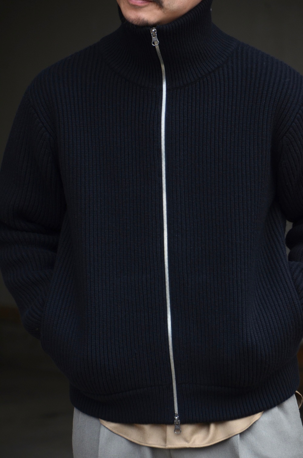 2025AW】WEWILL Drivers Knit Jacket (Black) Z-017-7002の通販