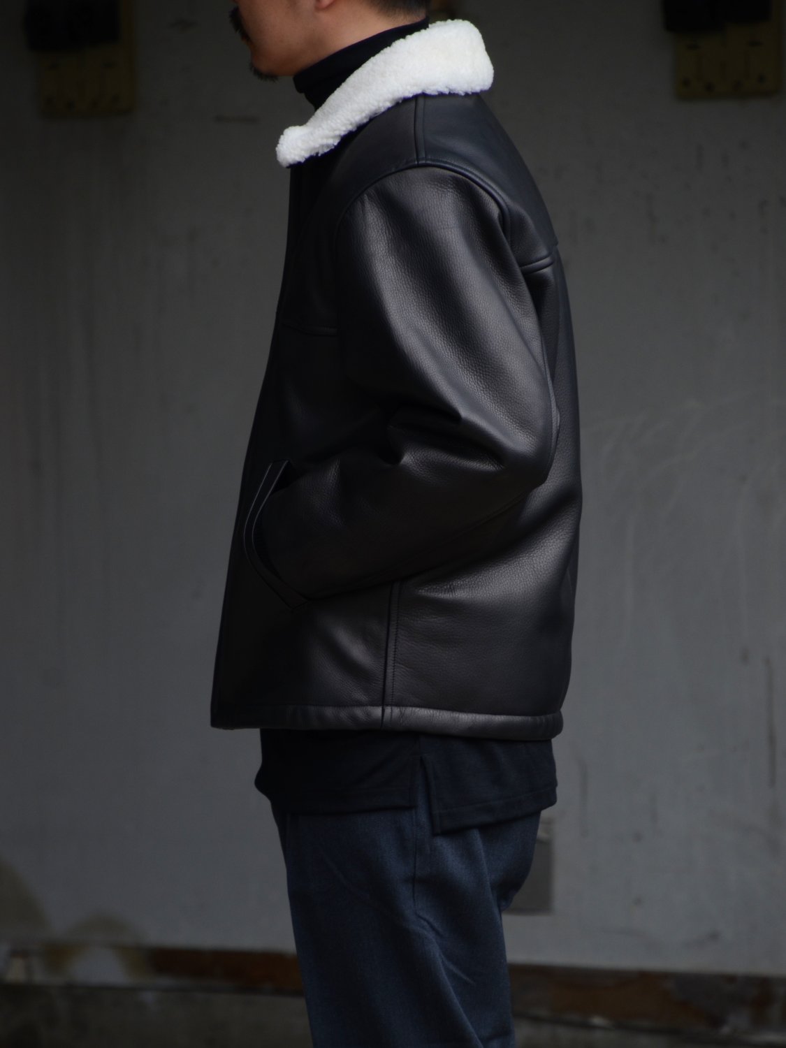 WACKO MARIA/ワコマリア】LEATHER BOA JACKET (BLACK) 25FW-WMO-BL01の通販
