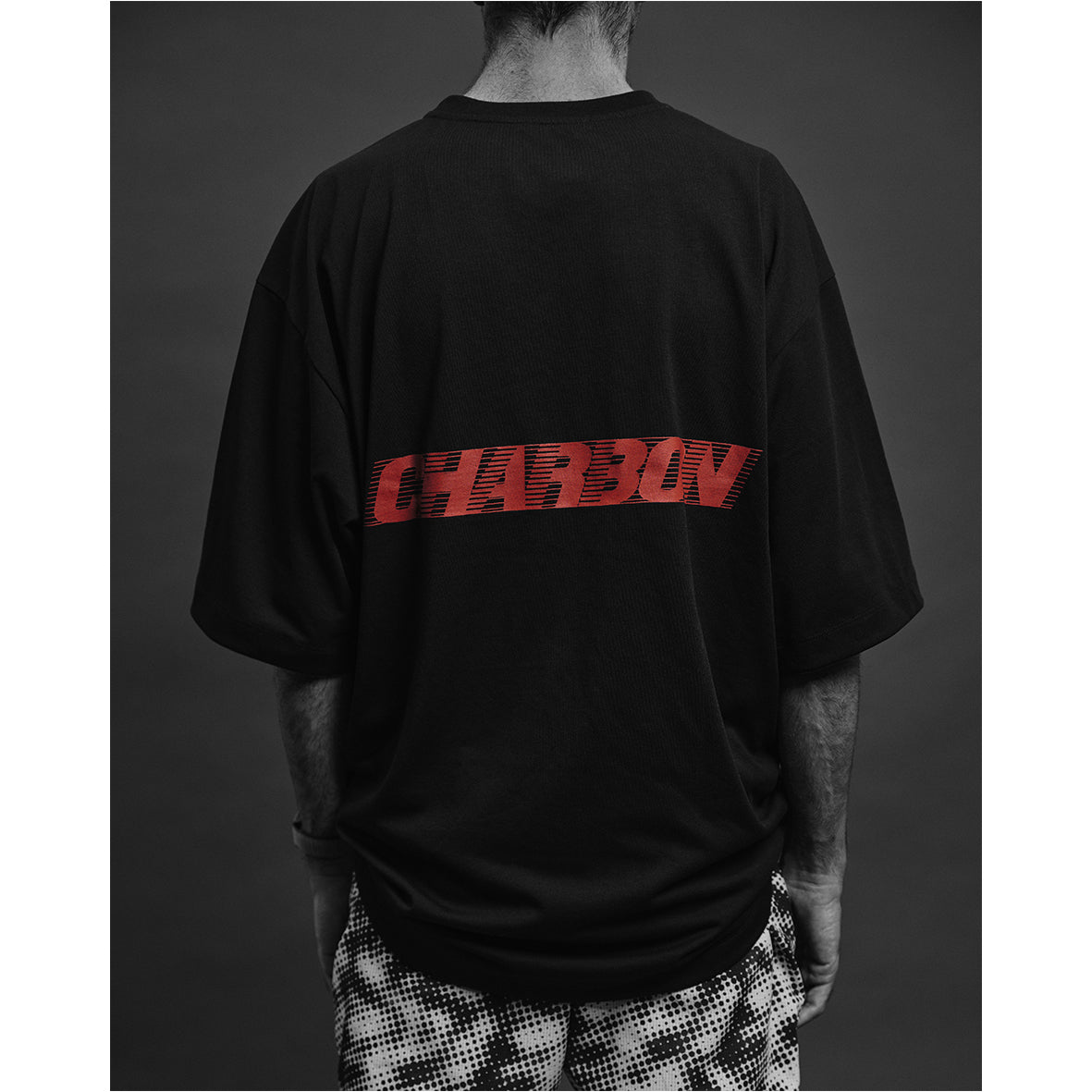 charbon シャルボン DRY BIG T-SHIRT ビッグ　Tシャツ L charbon / BACK LOGO DRY BIG T-SHIRT (RED PRINT)