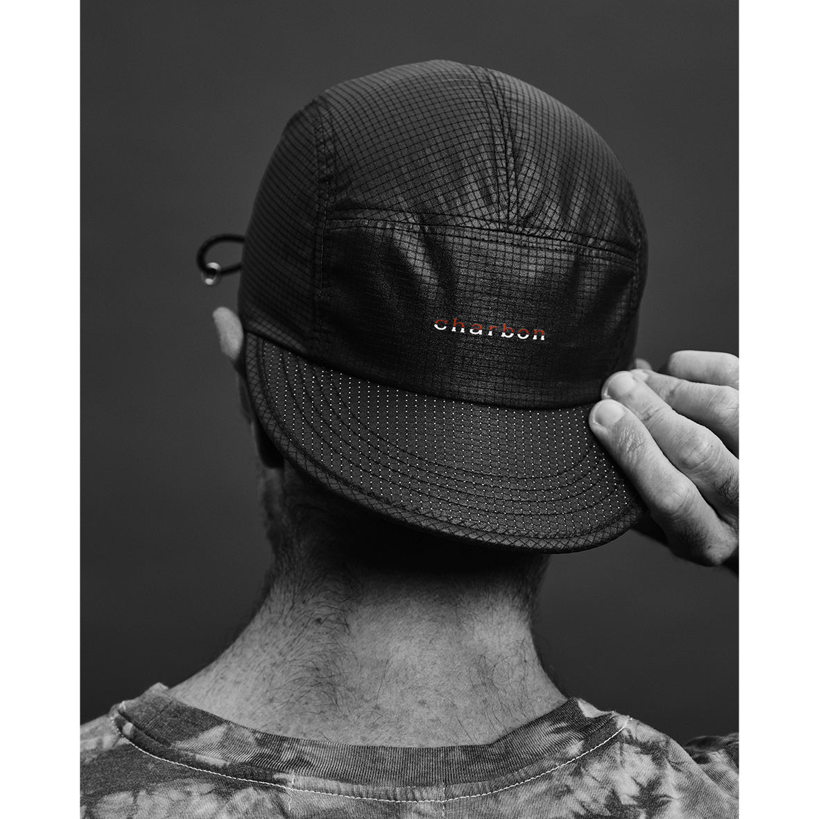 charbon / FIVE PANEL CAP (RED PRINT)
