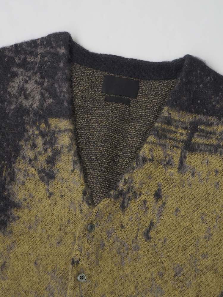 YOKE Jacquard Mohair Cardigan yellow 2