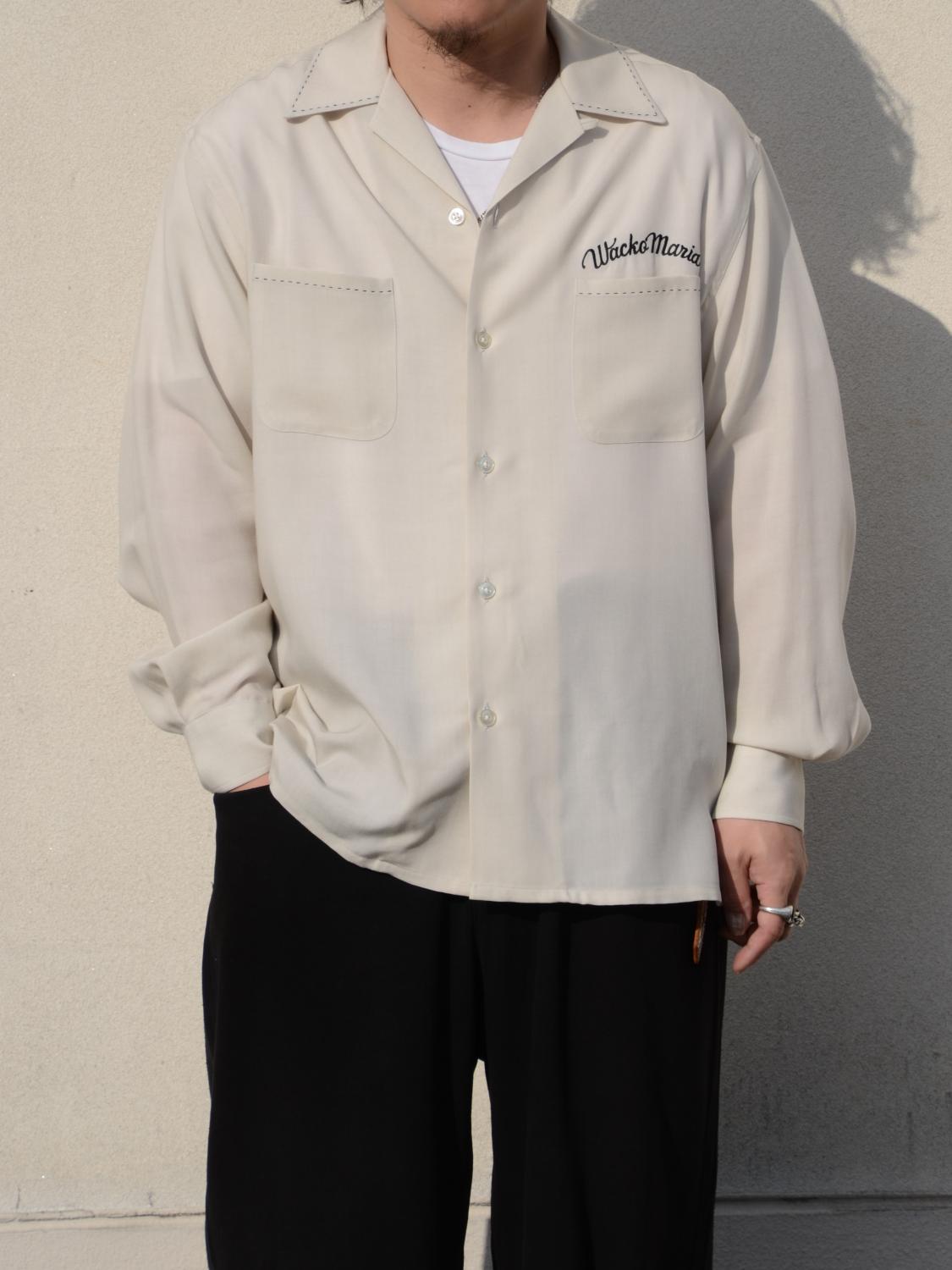 【美品】wackomariaワコマリア長袖シャツ再生繊維リヨセルホワイトゆったり WACKO MARIA ワコマリア 50'S SHIRT L/S (TYPE-2) - IVORY - 26SSE-WMS