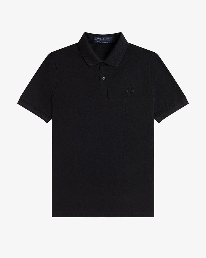 FRED PERRY ブラックポロシャツ Mサイズ FRED PERRY（フレッドペリー） ポロシャツ 英国製 半袖 メンズ M12
