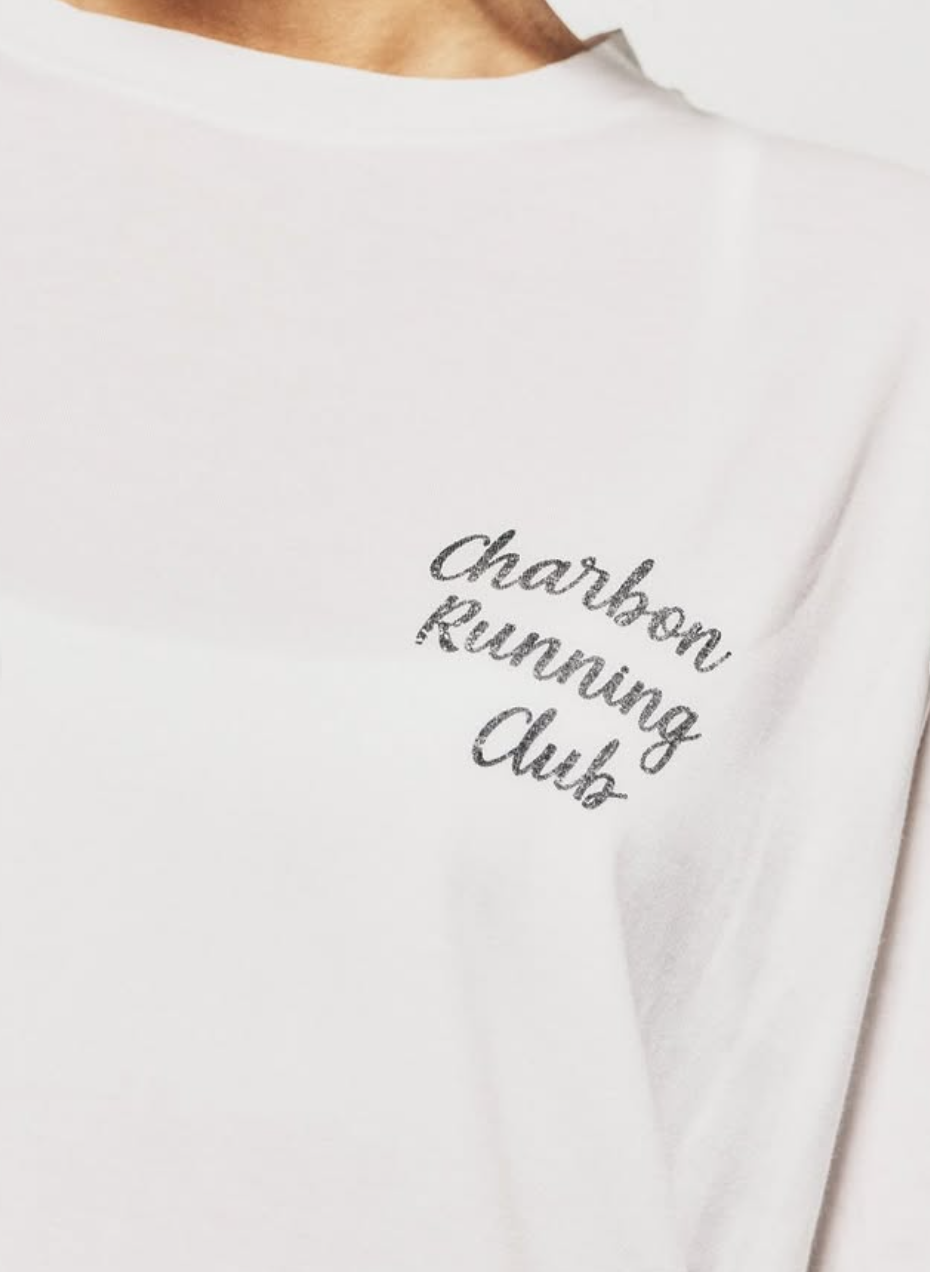 charbon / PIGMENT DYE PRINT T-SHIRTS WHITE