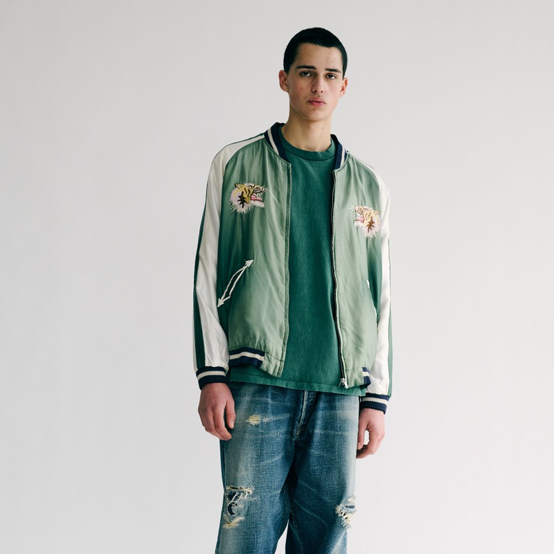 GOLD / ACETATE SOUVENIR JACKET AGED WASHED MODEL GL15553