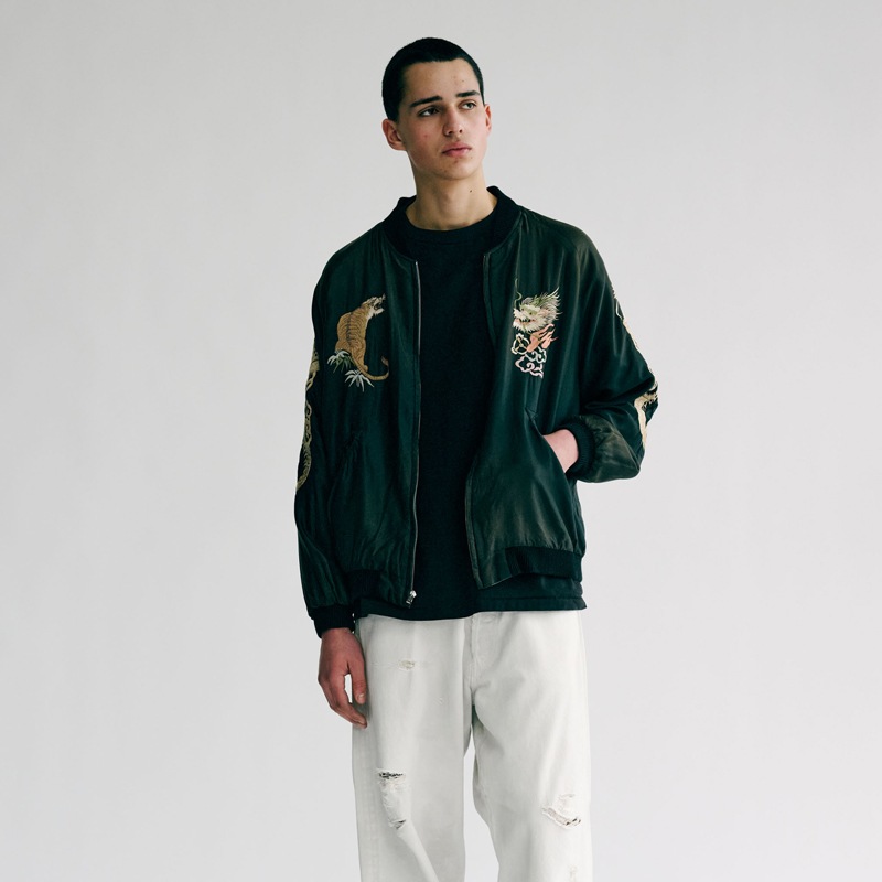 GOLD / ACETATE SOUVENIR JACKET AGED WASHED MODEL GL15553