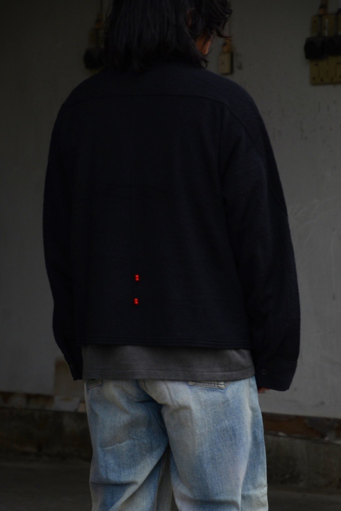 25AW】SHAGGY ZIP UP SHIRT (BLACK) ANC-CT127-B - CIENTO WEB SORE