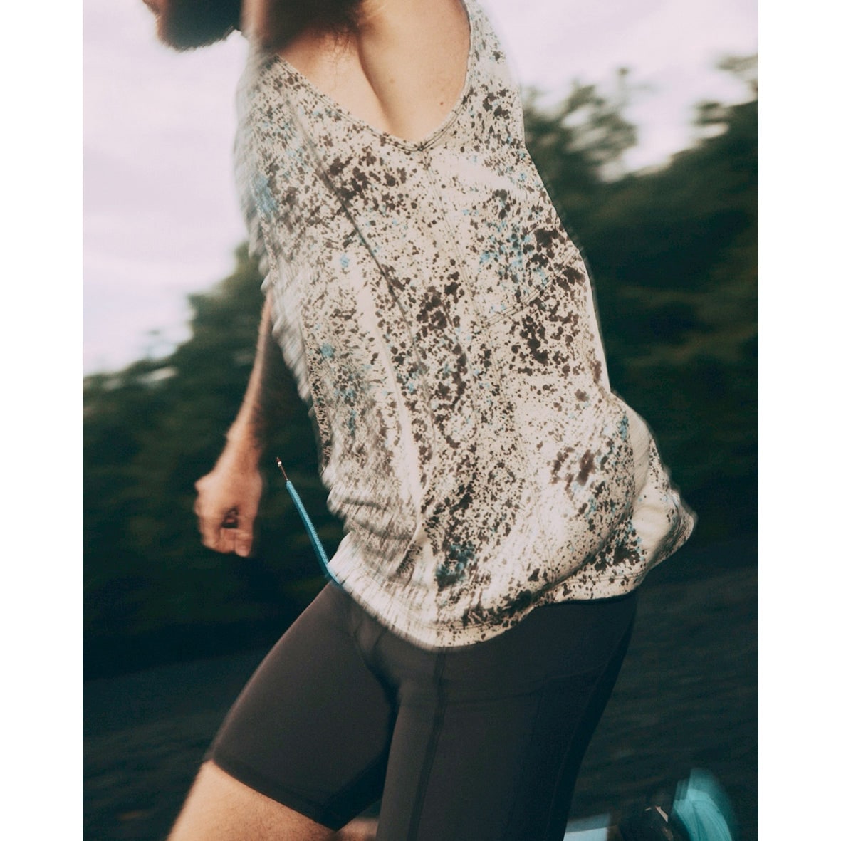 charbon / REDA WOOL SPLASH DYE SLEEVELESS T-SHIRTS OFF×BRW