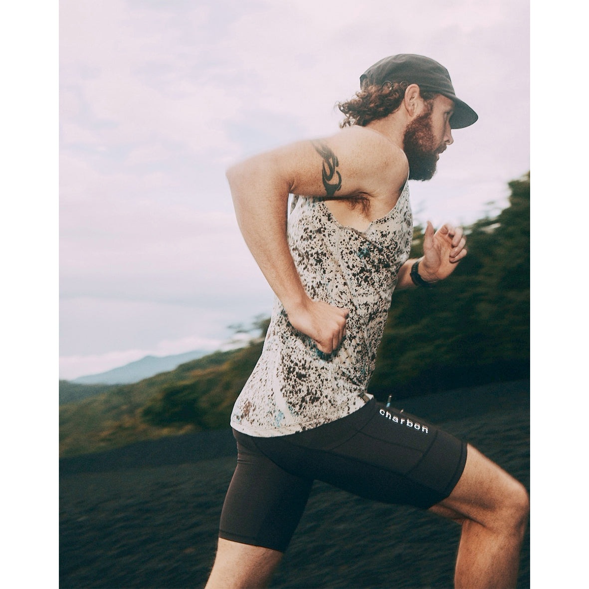 【新品未使用】charbon シャルボン REDA WOOL ノースリーブ Ｍ charbon / REDA WOOL SPLASH DYE SLEEVELESS T-SHIRTS OFF×BRW