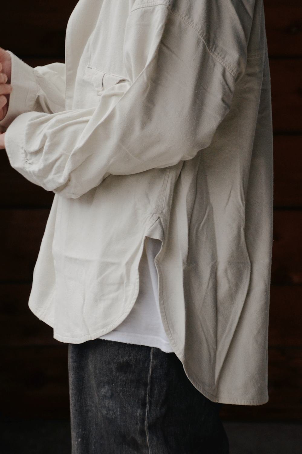 ANCELLM/アンセルム】 SILK NEP LONG SHIRT (OFF) ANC-SH86-A - CIENTO