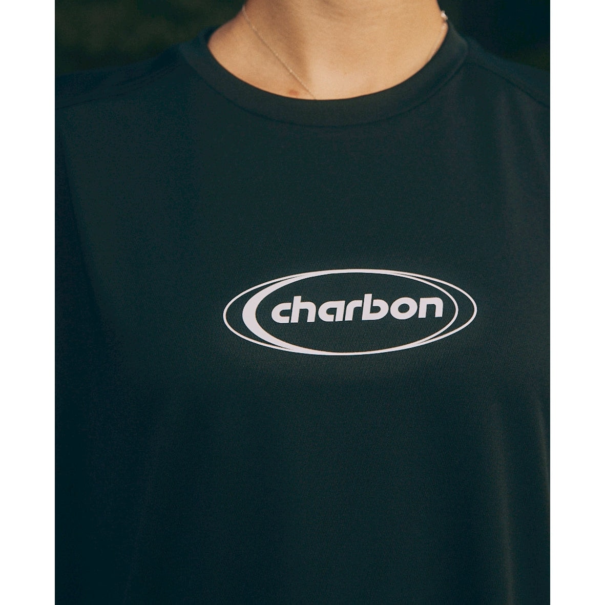 charbon / POLARTEC POWER DRY SLEEVELESS T-SHIRTS（OVAL LOGO）BLACK