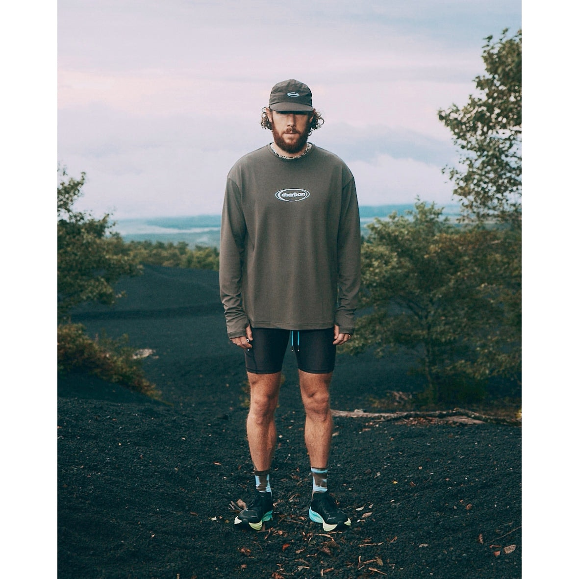 charbon / POLARTEC DRY SMOOTH LONG SLEEVE T-SHIRTS（OVAL LOGO）MOCA