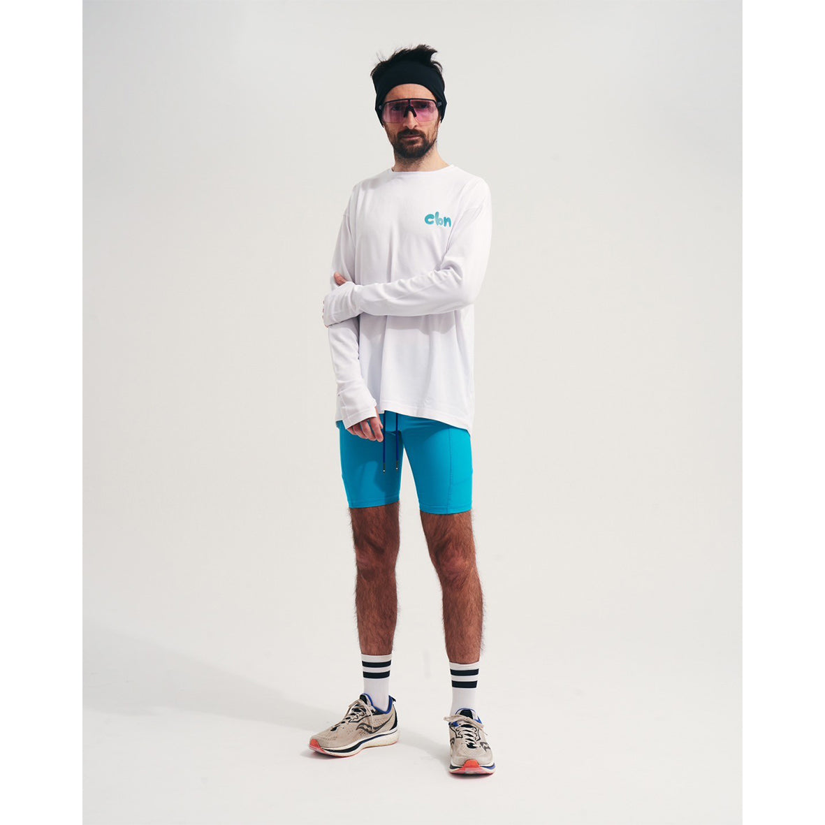 charbon / DRY SMOOTH LONG SLEEVE TEE WHITE
