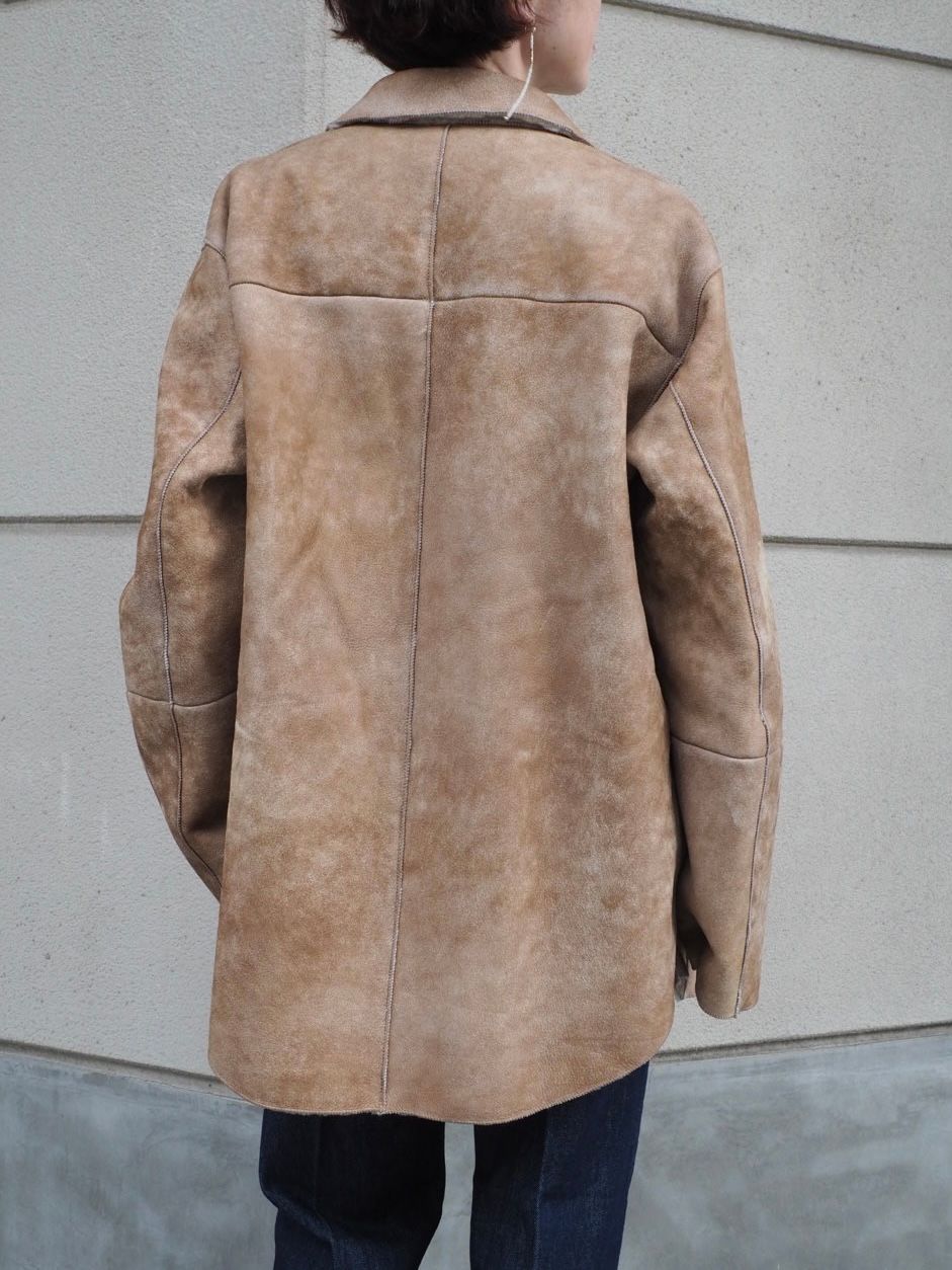 AURALEE/オーラリー MERINO MOUTON SHIRT BLOUSON (BEIGE) A25AB02SM