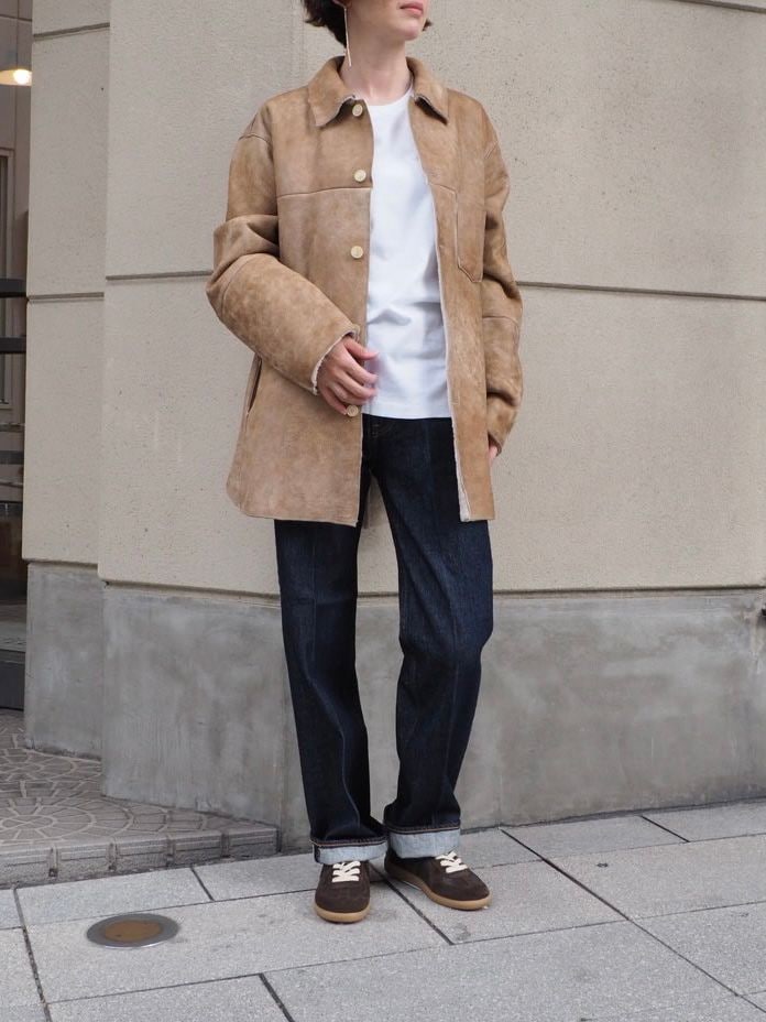 AURALEE/オーラリー MERINO MOUTON SHIRT BLOUSON (BEIGE) A25AB02SM