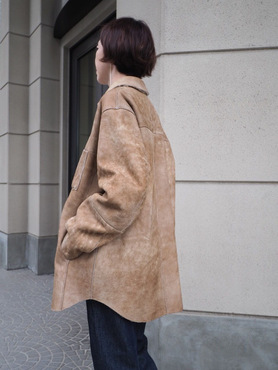 AURALEE/オーラリー MERINO MOUTON SHIRT BLOUSON (BEIGE) A25AB02SM