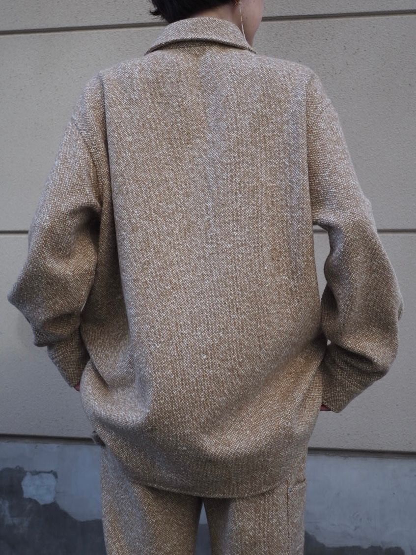 HOMESPUN TWEED SHIRT BLOUSON (CAMEL) A25AB04HT - CIENTO WEB STORE