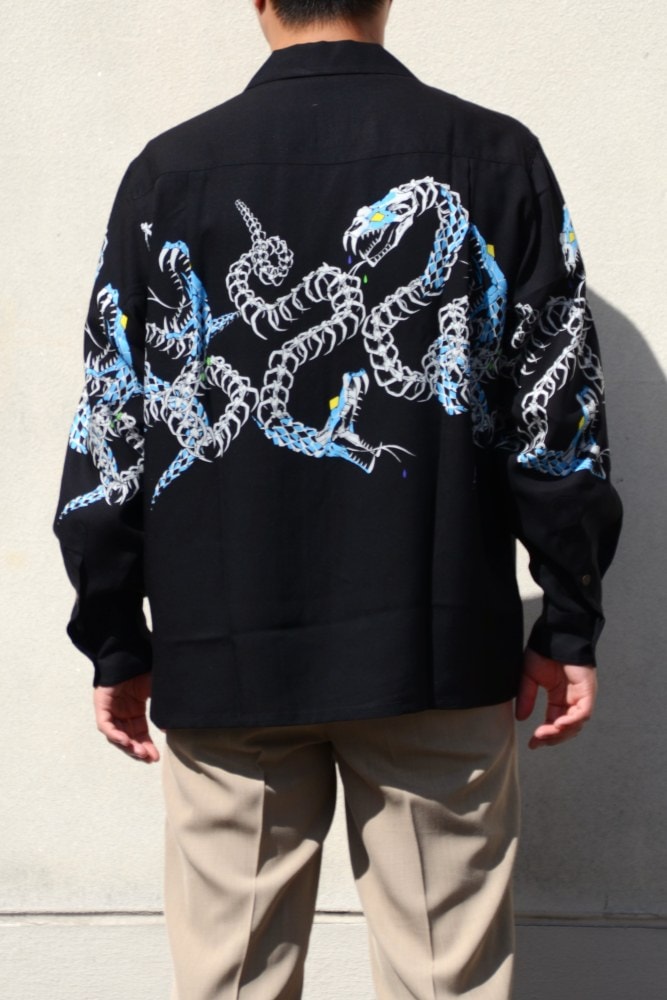 2025AW】HAWAIIAN SHIRT L/S (TYPE-4) BLACK 25FW-WMS-HI04