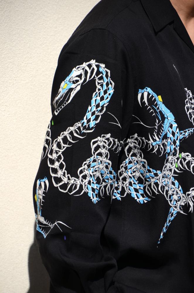 2025AW】HAWAIIAN SHIRT L/S (TYPE-4) BLACK 25FW-WMS-HI04