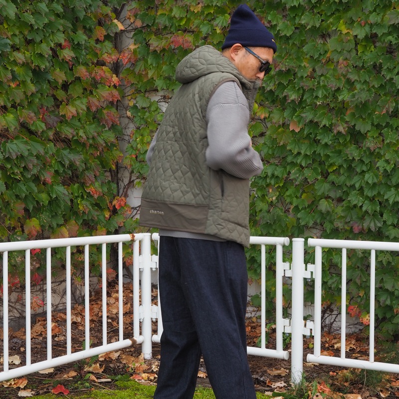 charbon / LIMONTA NYLON FOODED VEST OLIVE
