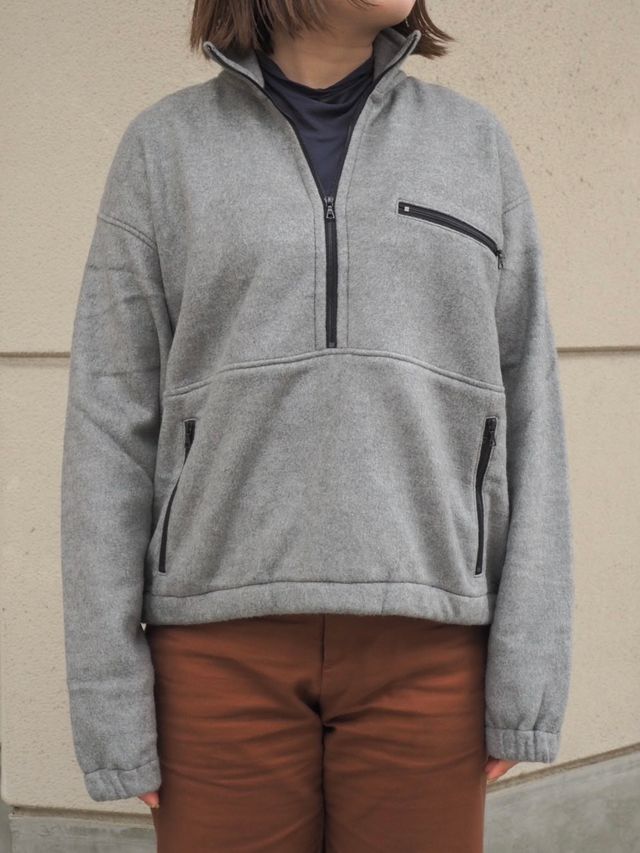 PURE SILK COMFORT FLEECE HALF ZIP P/O (TOP GRAY) A25AP04SF