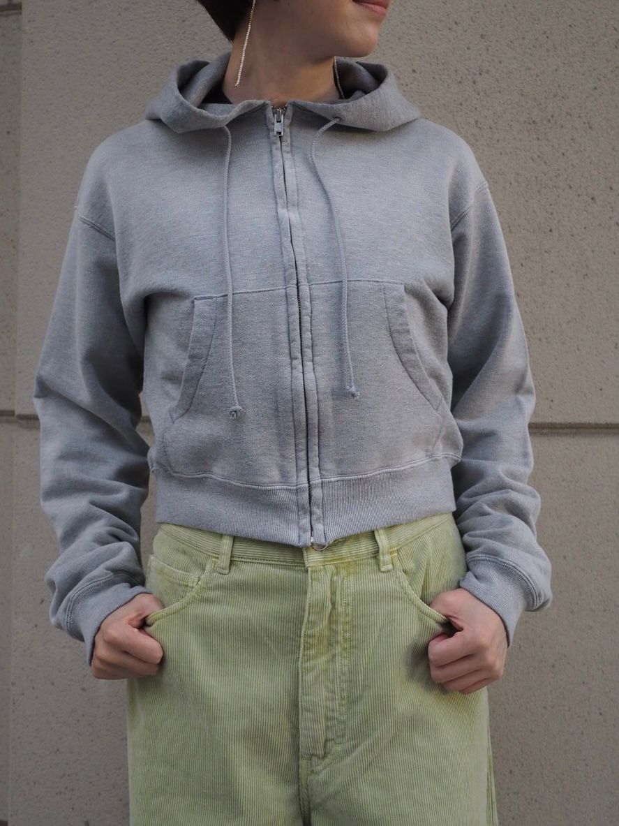 PRODUCT DYED PIMA LIGHT SWEAT ZIP PARKA (TOP GRAY) A25AP03MS