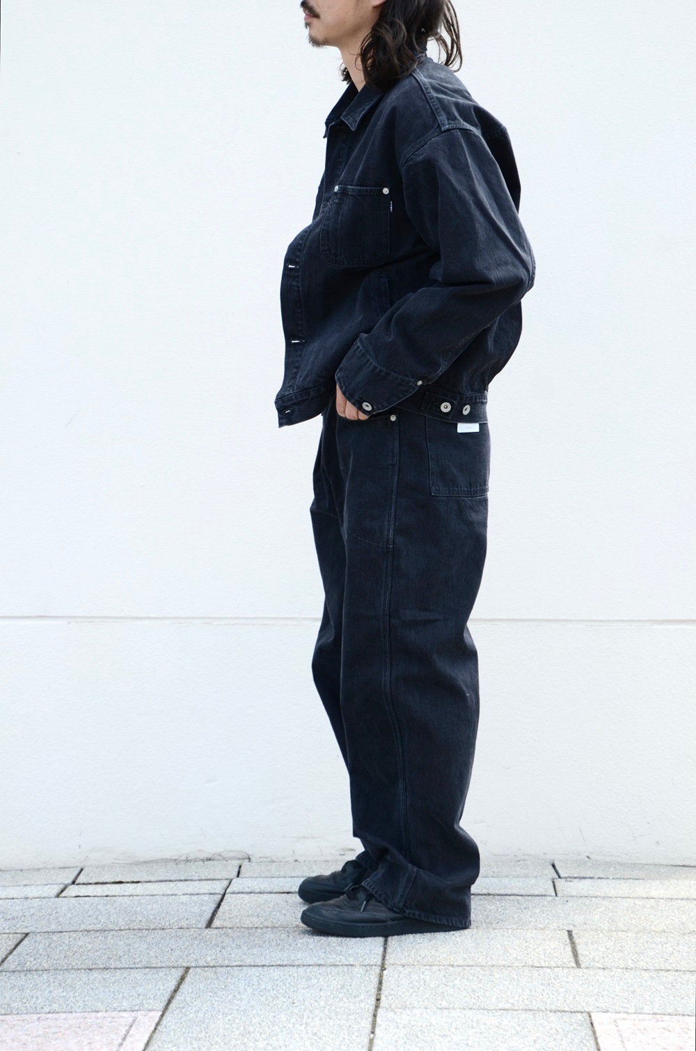 パンツ NAME BIO WASH DENIM PAINTER PANTS BLACK NAME BIO WASH DENIM PAINTER PANTS BLACK