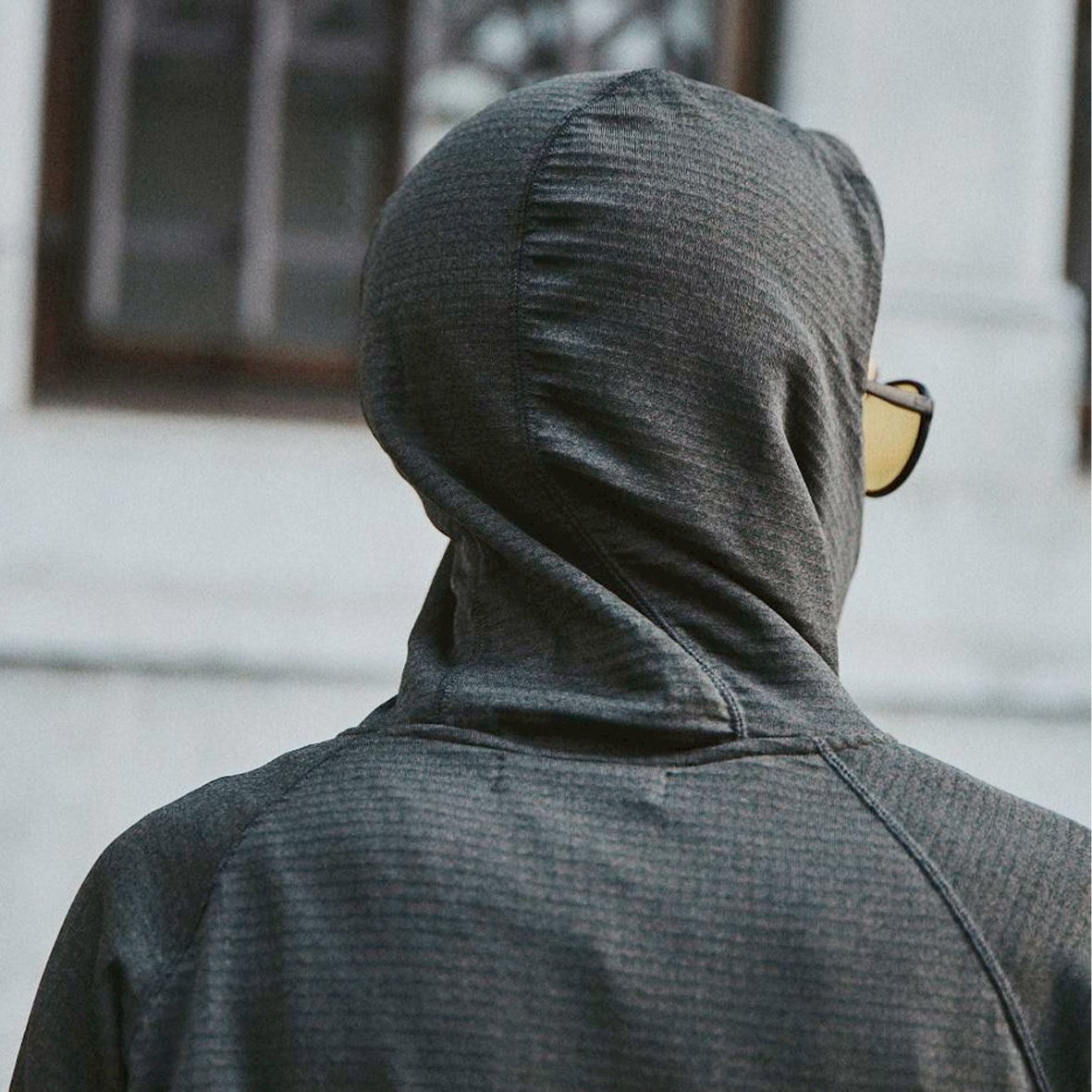 charbon / POLARTEC POWER GRID ZIP UP HOODIE BROWN