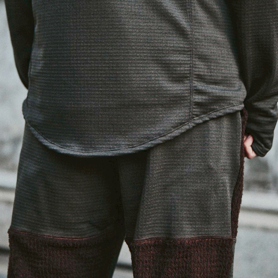 charbon / POLARTEC POWER GRID ZIP UP HOODIE BROWN