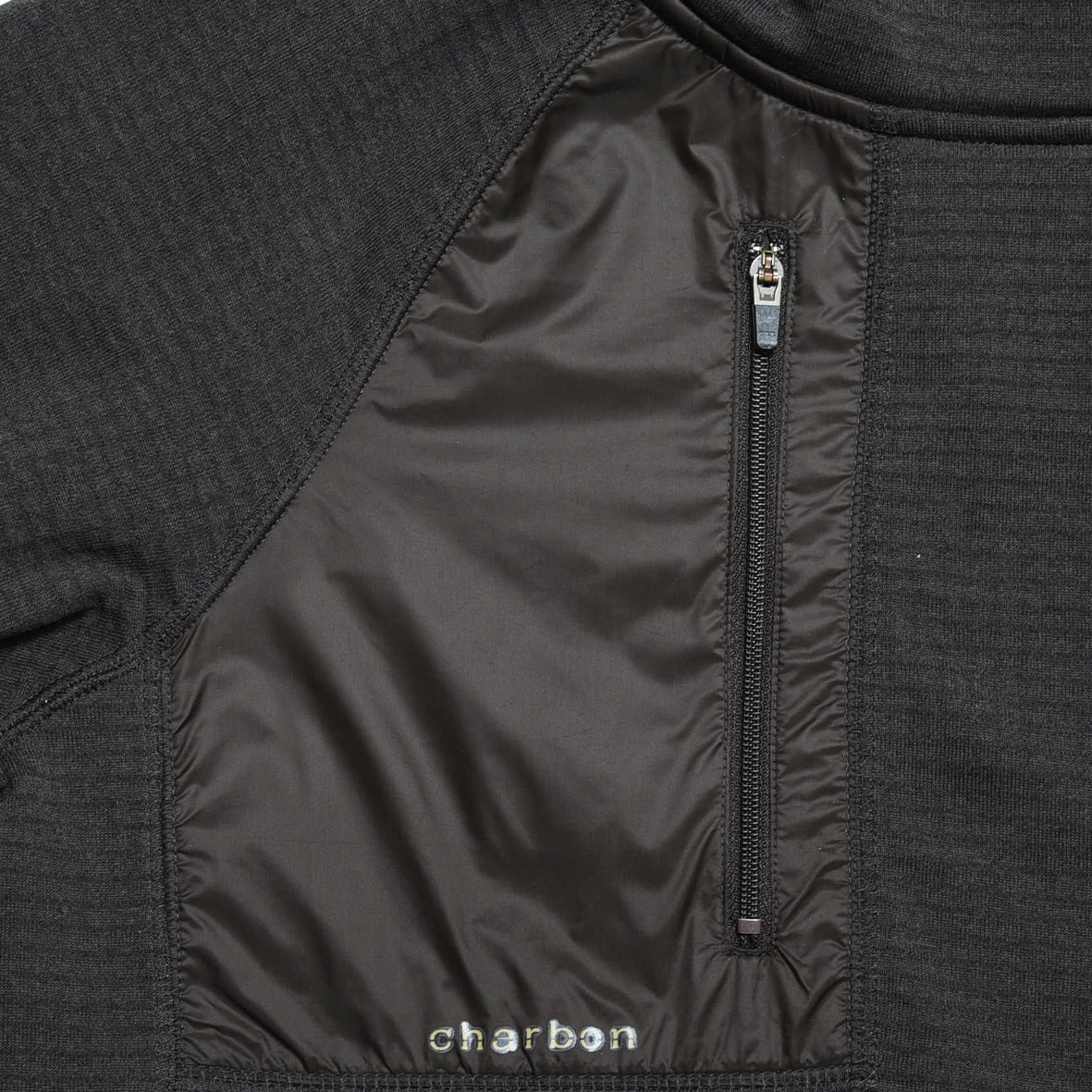 charbon / POLARTEC POWER GRID ZIP UP HOODIE BROWN