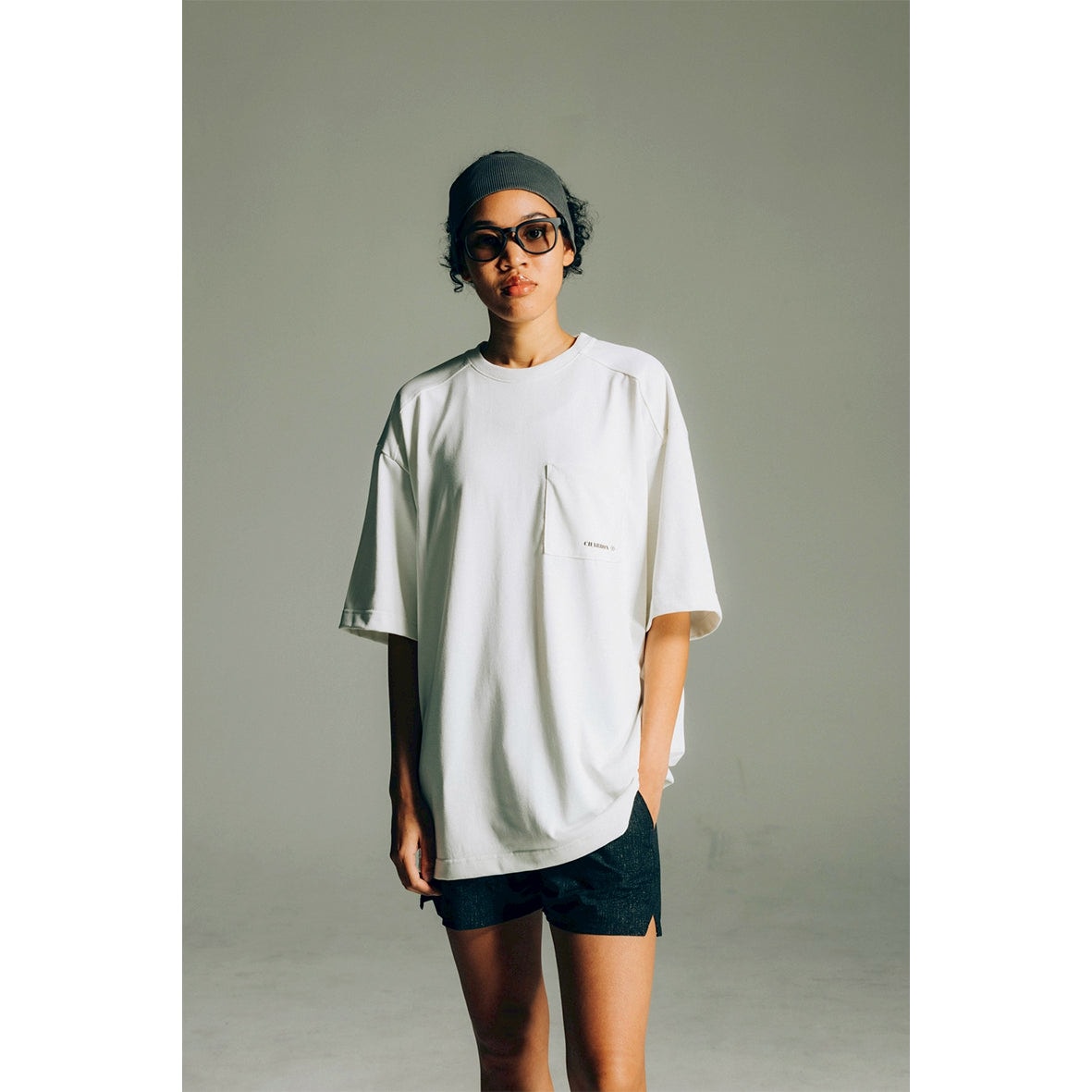 charbon / POCKET DRY BIG T-SHIRTS WHITE