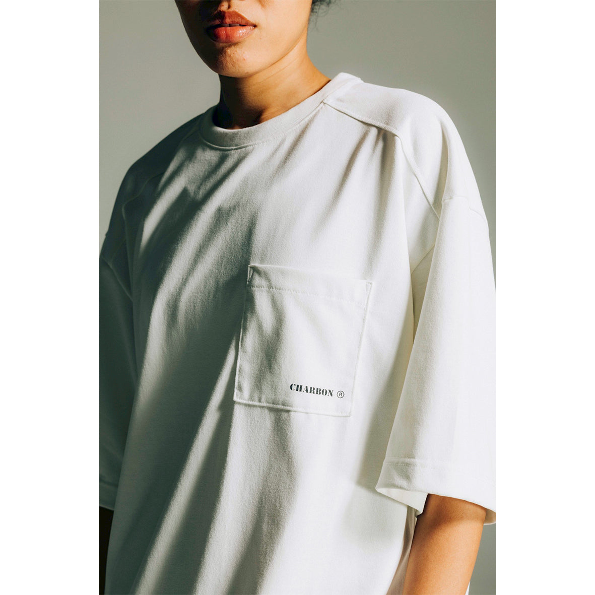 charbon / POCKET DRY BIG T-SHIRTS WHITE