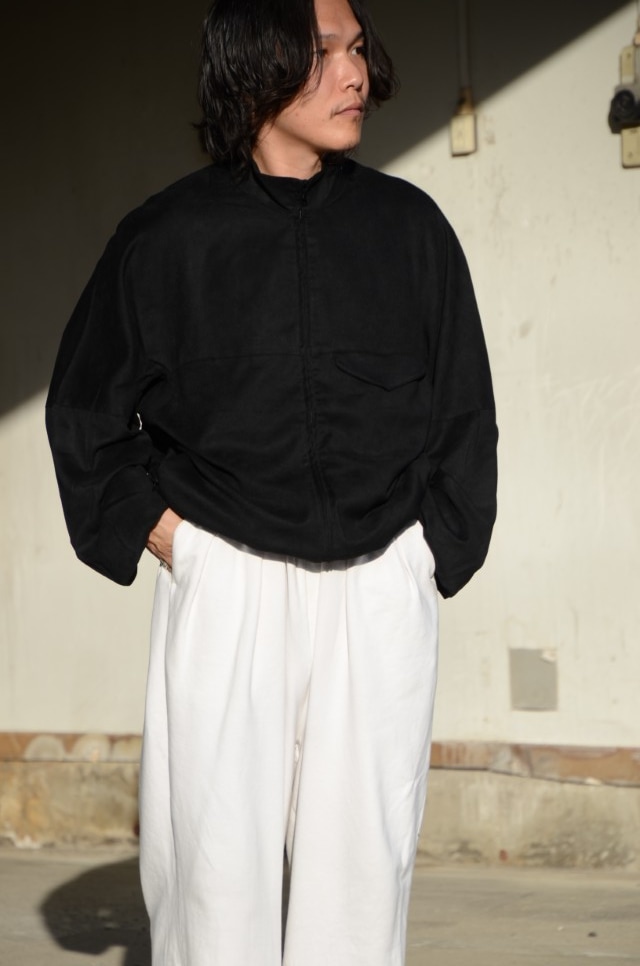 VEAGAN SUEDE KIMONO BLOUSON (BLACK) ANC-JK56 - CIENTO WEB STORE