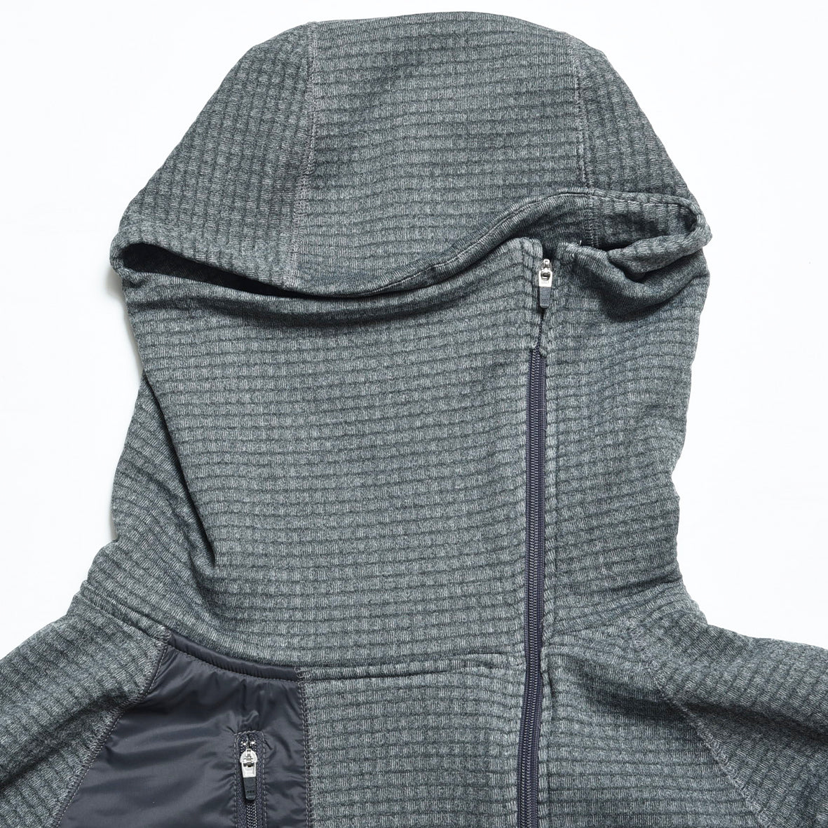 charbon / POLARTEC POWER GRID ZIP UP HOODIE GREY