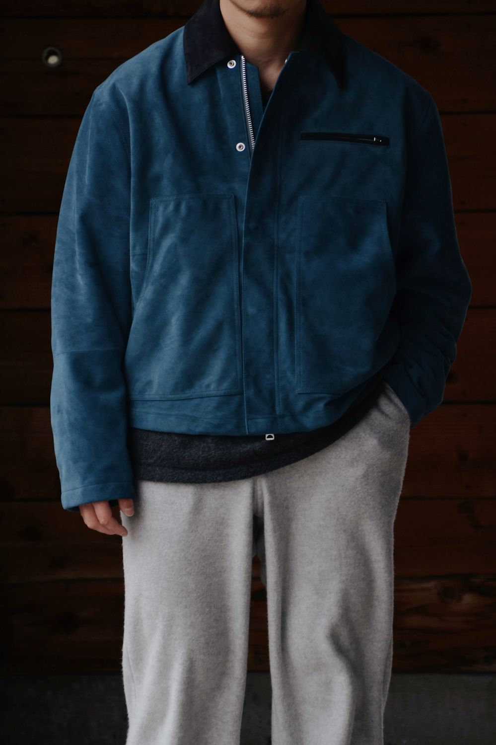 YOKE/ヨーク】 Goat Suede Work Jacket (TURQUOISE) YK26SS01163Bの通販