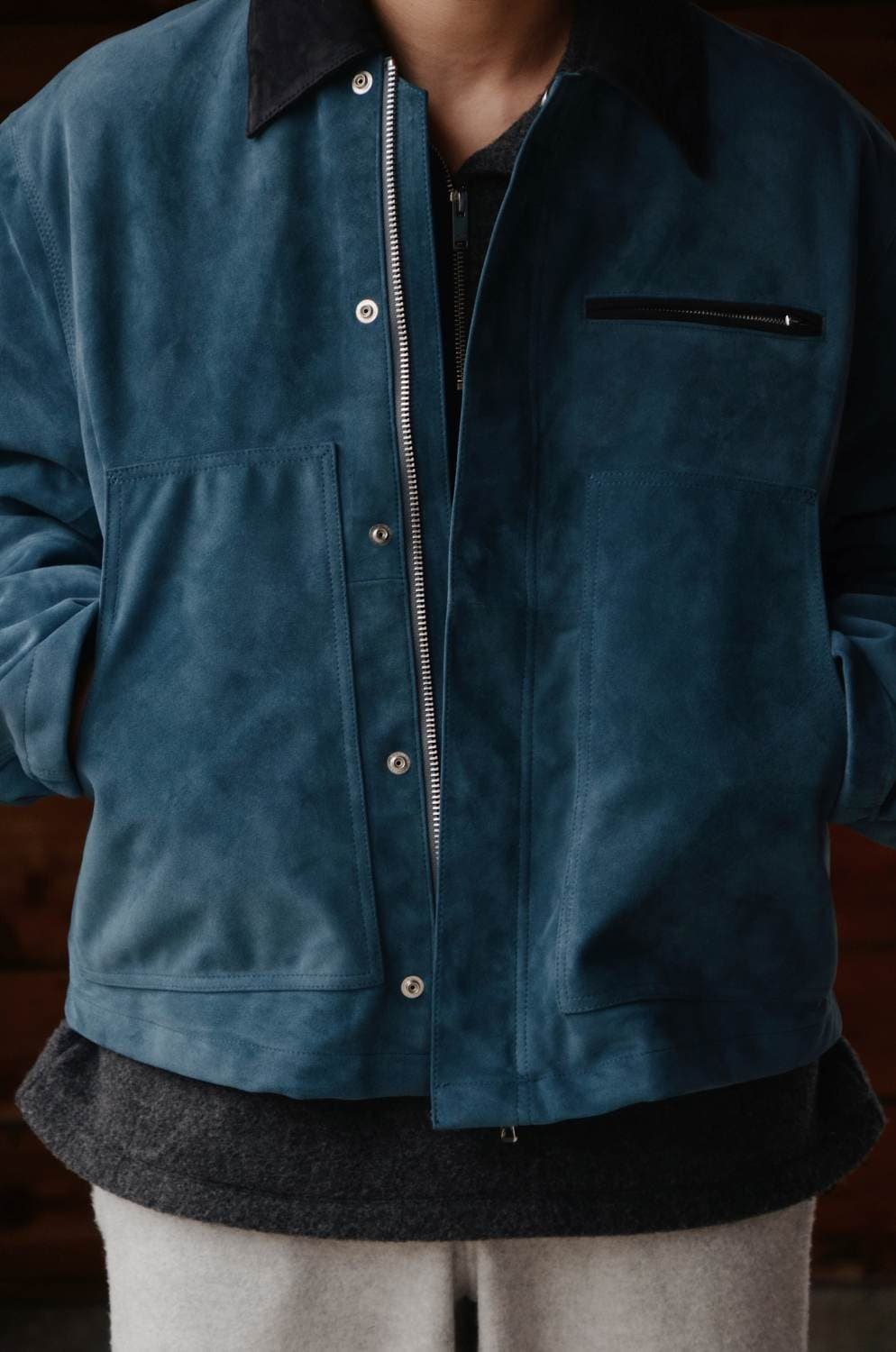 YOKE/ヨーク】 Goat Suede Work Jacket (TURQUOISE) YK26SS01163Bの通販