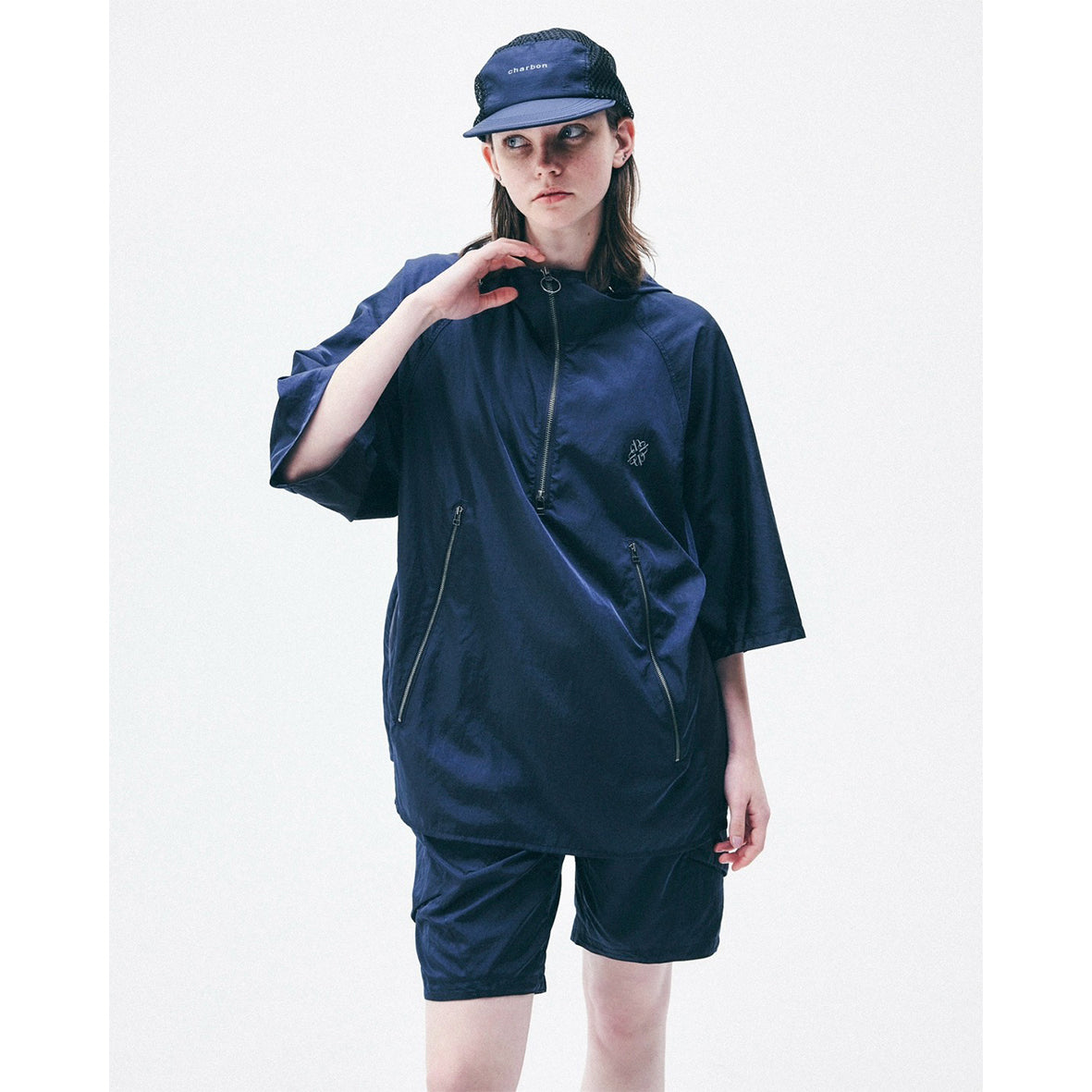 charbon / LIMONTA NYLON CARGO SHORTS NAVY
