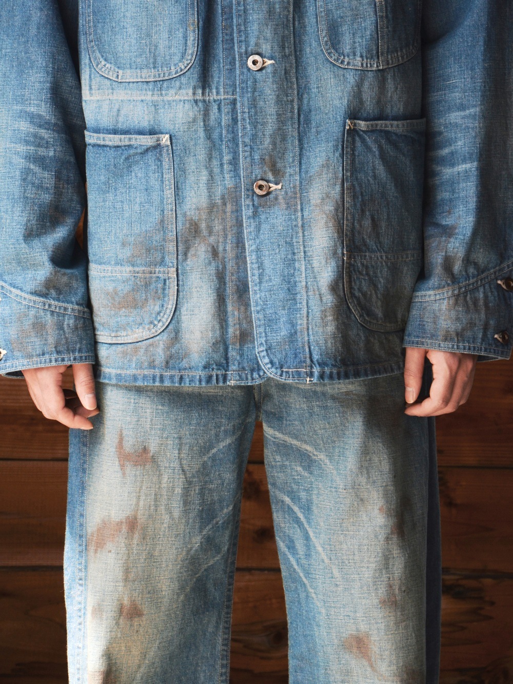 T.T】 Lot.717 Damaged Painter Pants With Buckle (DAMAGED INDIGO