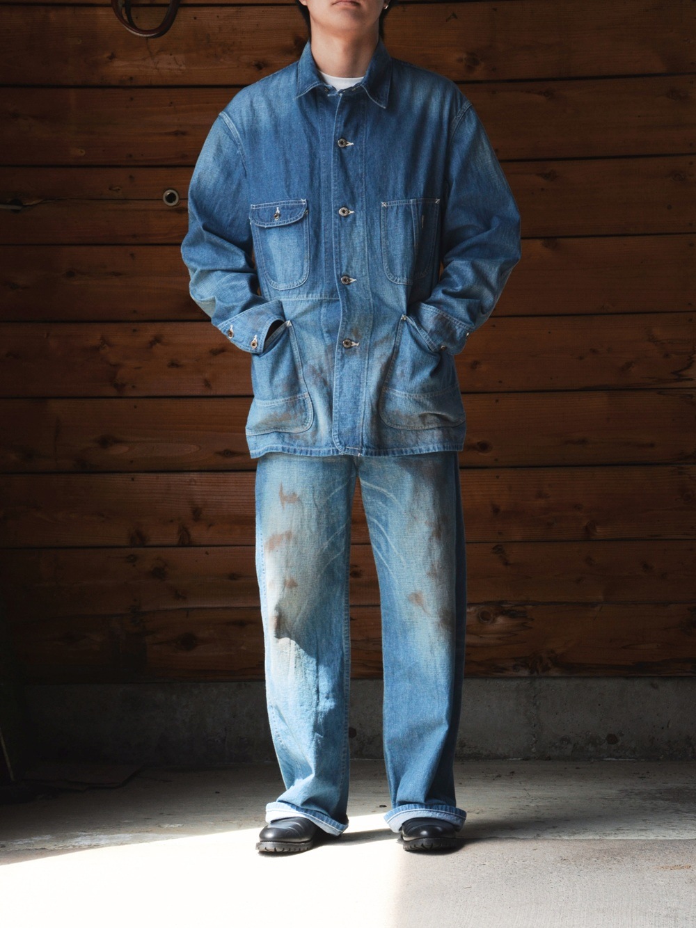 T.T】 Lot.717 Damaged Painter Pants With Buckle (DAMAGED INDIGO