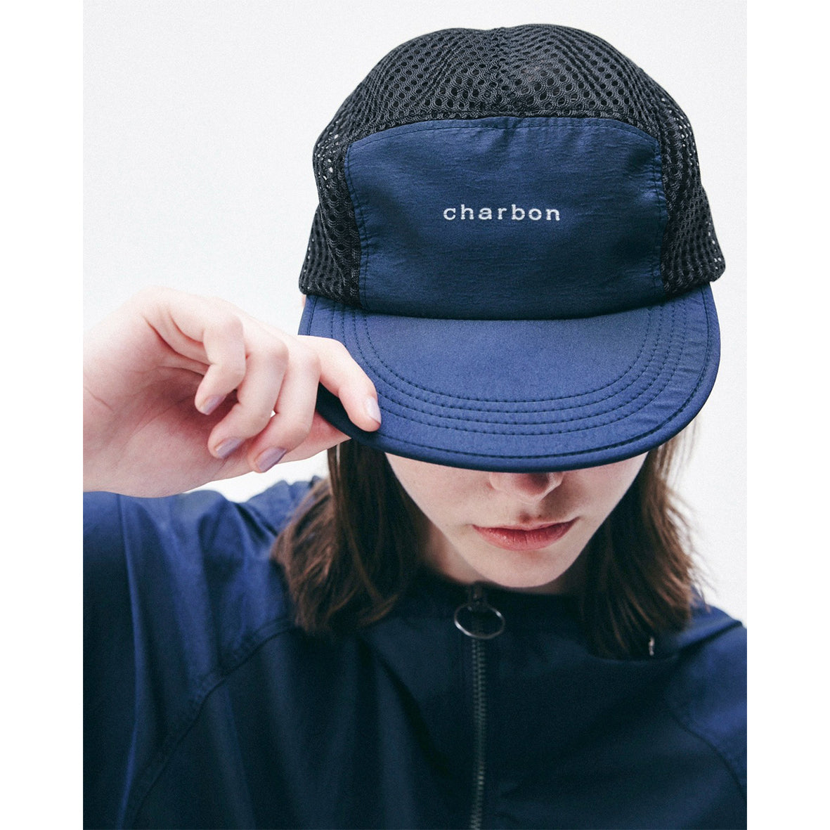 charbon / LIMONTA NYLON MESH CAP NAVY