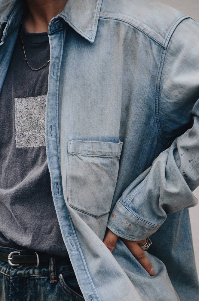 DENIM DRESS SHIRT (INDIGO) ANC-SH66 - CIENTO WEB SORE