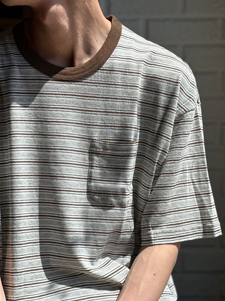 visvim MONDO BORDER TEE S/S FINE WOOL (0126105010004) GREY